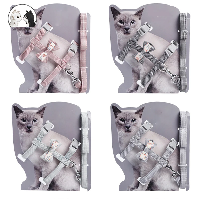 

Нагрудный ремень для домашних животных, кошек, I-образный нагрудный ремень с бантом, хлопковый нагрудный ремень, стандартный удобный нагруд...