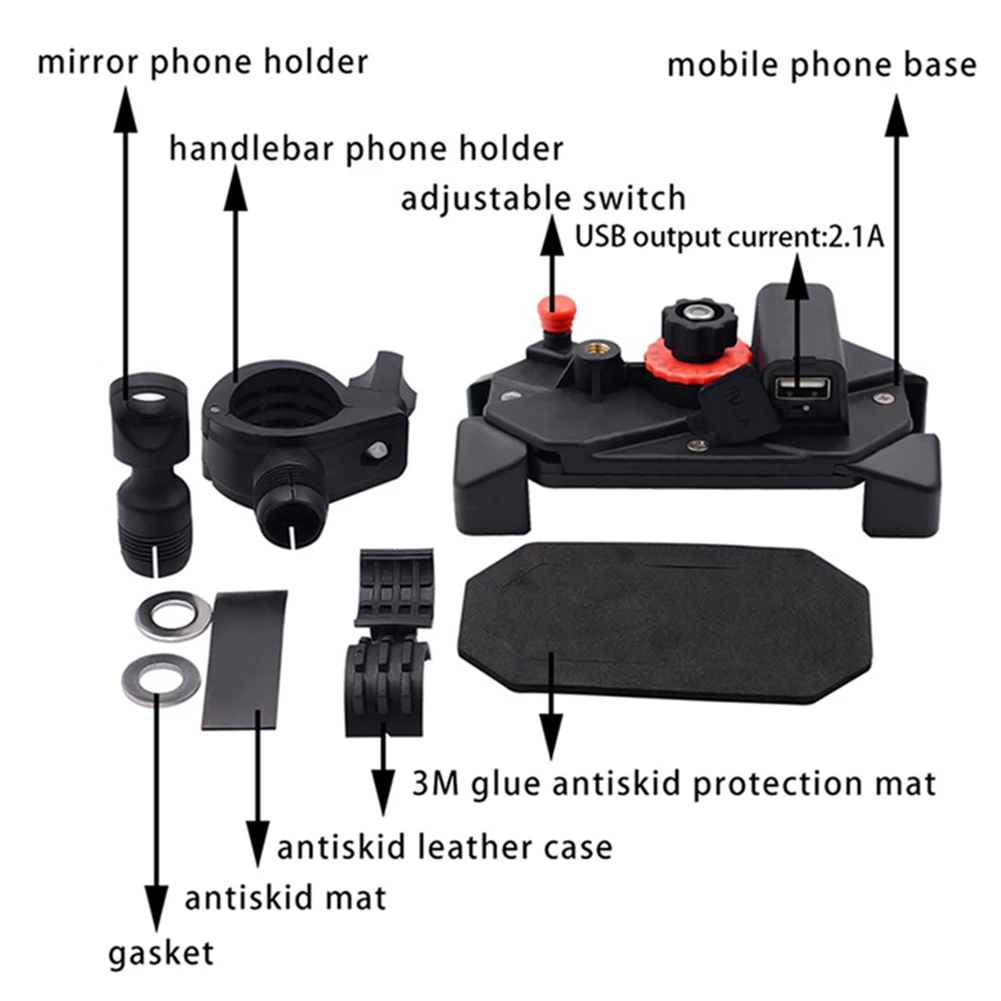 Мотоцикл USB зарядное устройство руль мобильный телефон PGS крепление держатель