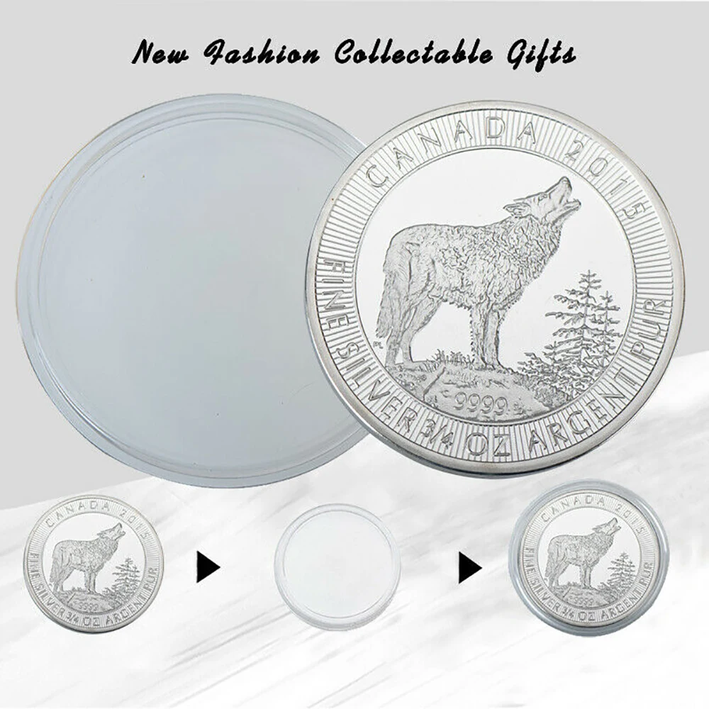 2015 Wildlife Wolf Commemorative Silver Coin 1OZ Elizabeth II Collectibles Gifts | Дом и сад