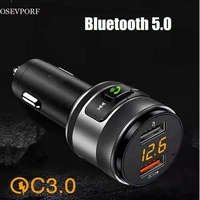 dual usb car charger for huawei p40 p30 pro xiaomi handsfree fm transmitter mp3 quick charge for iphone 12 11 pro max 7 8 plus