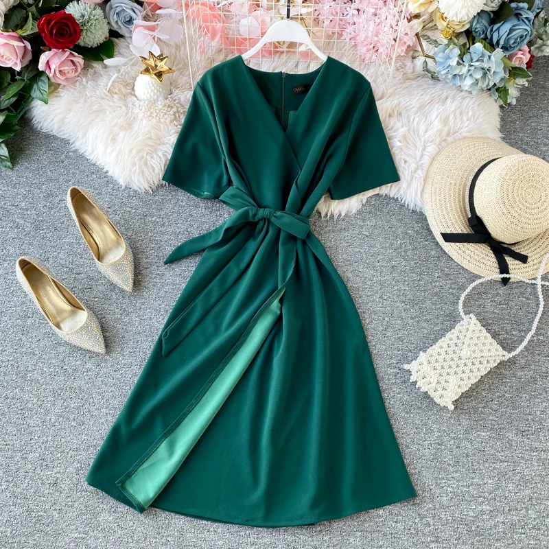 Новинка 2020 летнее модное женское винтажное платье vestidos mujer с коротким рукавом