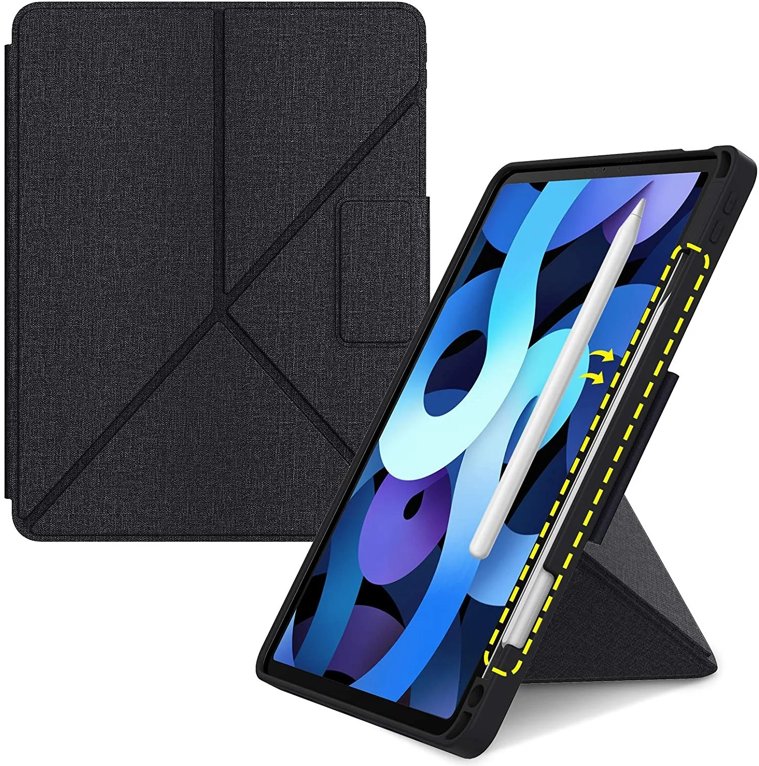 

Case for iPad Air 4 10.9" 2020 iPad Air 4th /2020 iPad Pro 11"/2018 iPad Pro 11" Case with Pencil Holder Origami Slim Shell