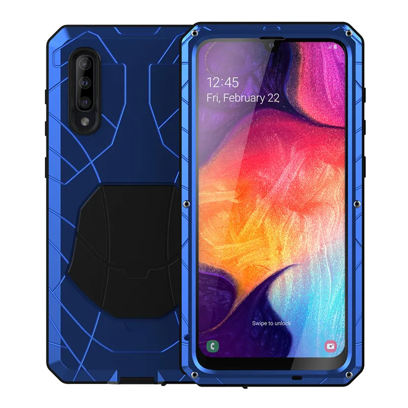 Для samsung Galaxy A30s A51 чехол для телефона жесткий алюминиевый металлический Закаленное стекло Защитная крышка для экрана сверхмощная защита A71 крышка