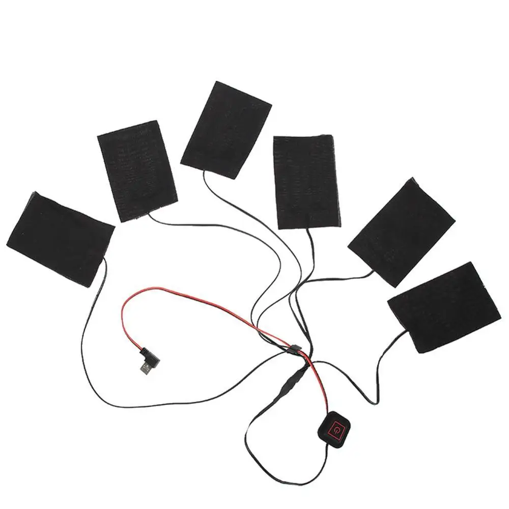 Обогревающая куртка 6 в 1 с USB-портом теплая зимняя жилетка подогревом подушечки