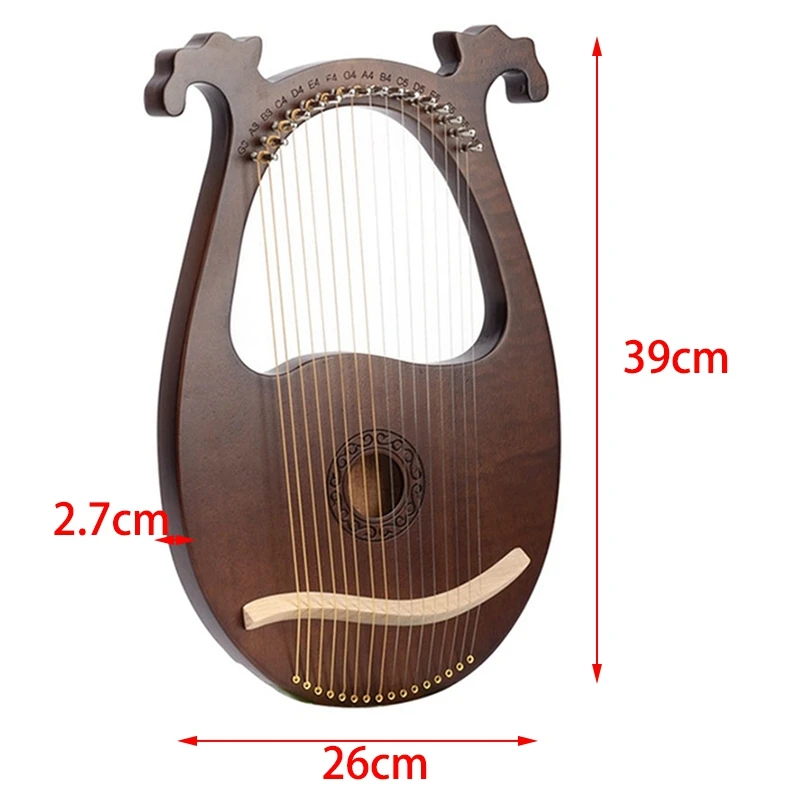 Lyre Harp струнный инструмент из красного дерева на 16 струн с ключом для настройки и