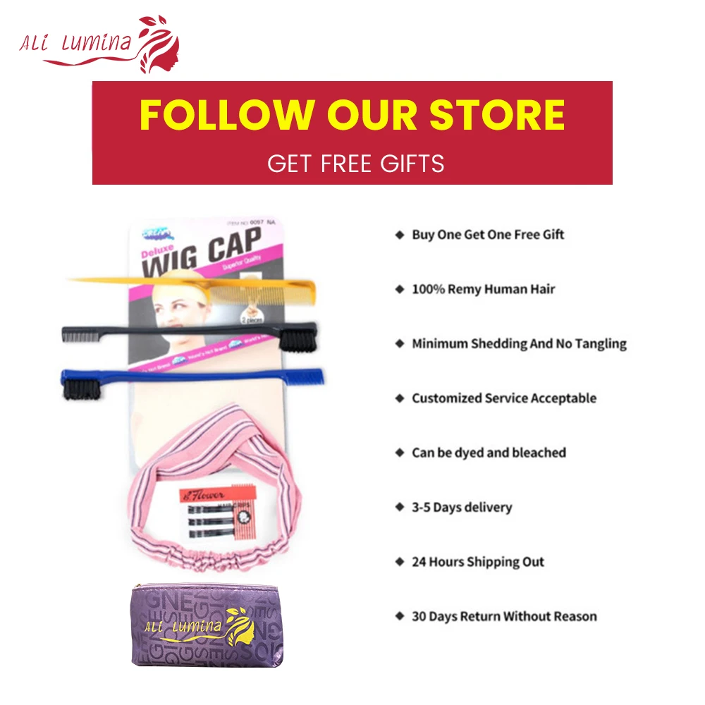 

Lace Closure Wig Human Hair Wigs Pre Plucked With Baby Hair 180% Density Mongolian Hair Remy 4x4 Straight Lace Wig Fast To USA