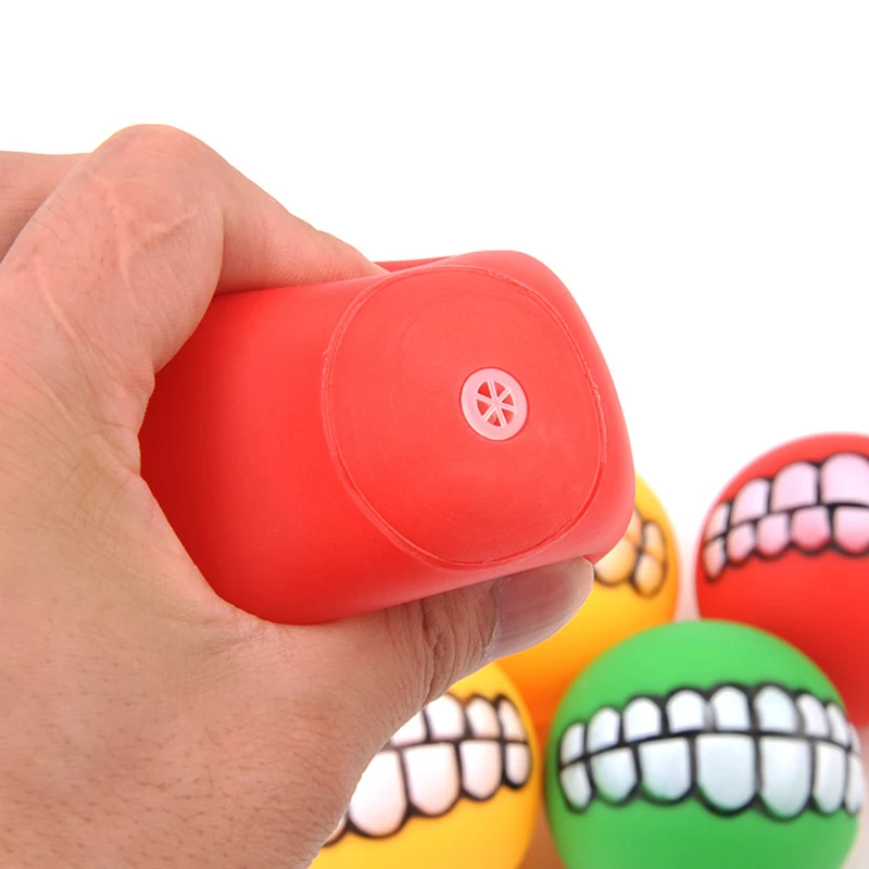 Товар для животных Смешные зубы резиновая игрушка мяч собаки пищащие