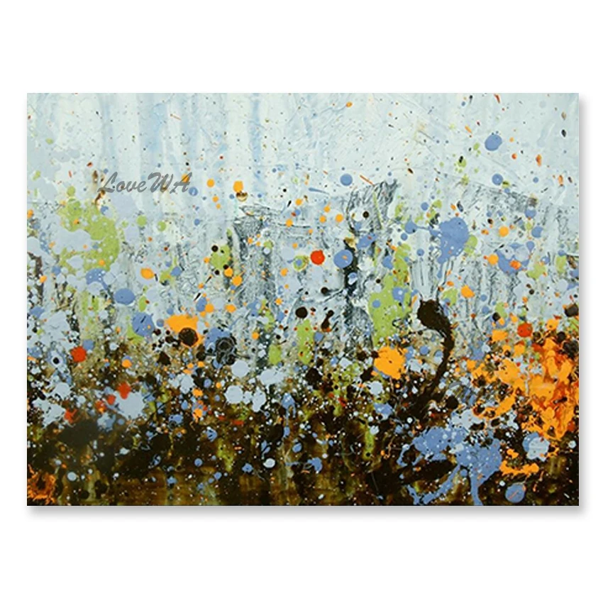 

100% ручная роспись в виде ножа, абстрактные цвета, картина маслом, картина, художественные настенные подвески, искусство без рамки, дизайнерс...