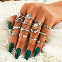 vintage bohemian midi knuckle rings set for women crystal oval geometric heart crown finger rings trendy jewelry gifts