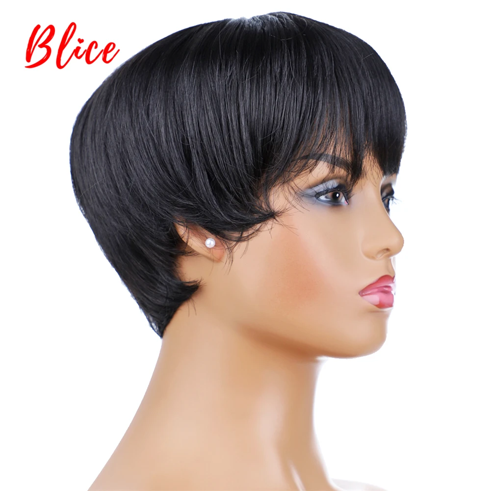Blice для женщин короткий синтетический парик со свободной стороной взрыва