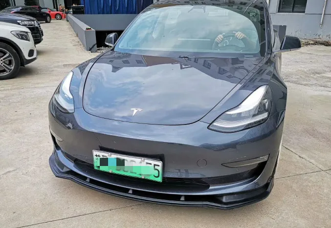 Для Tesla модель 3- передние крылья спойлера переднего бампера PP пластик матовый черный окрашенный черный цвет