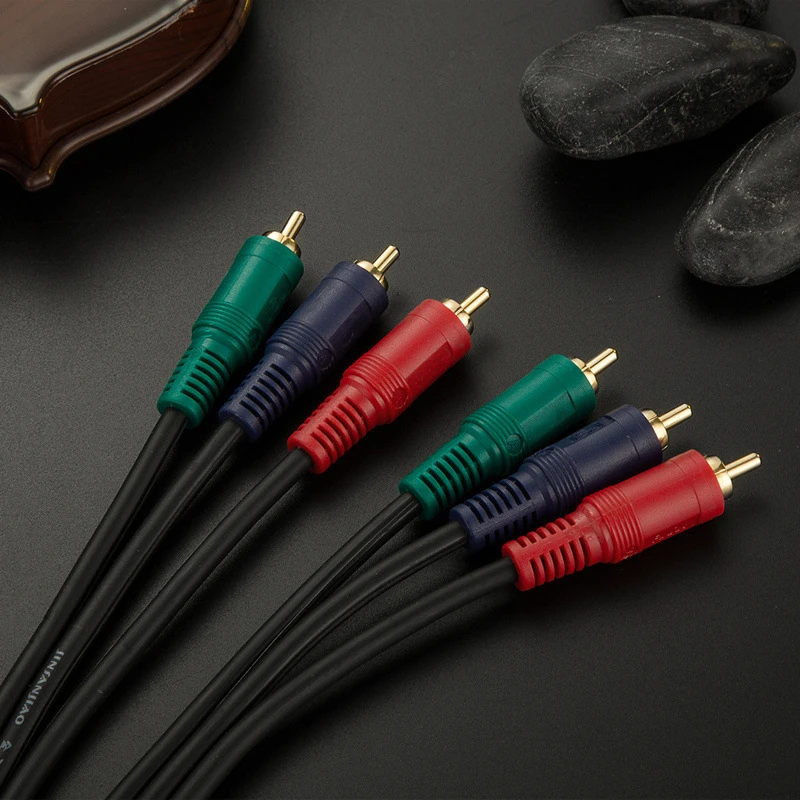 3RCA к 3 RCA штекер штекеру аудиокабель композитный видеокабель для домашнего