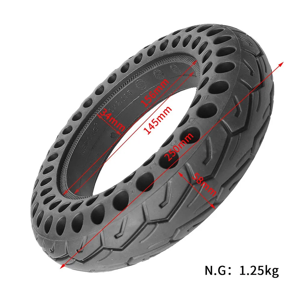 

10x2.125 Honeycomb Solid Shock Absorber Tire Rubber Stab-resistant Tire Suitable For Xiaomi Electric Scooter 10-inch Tire