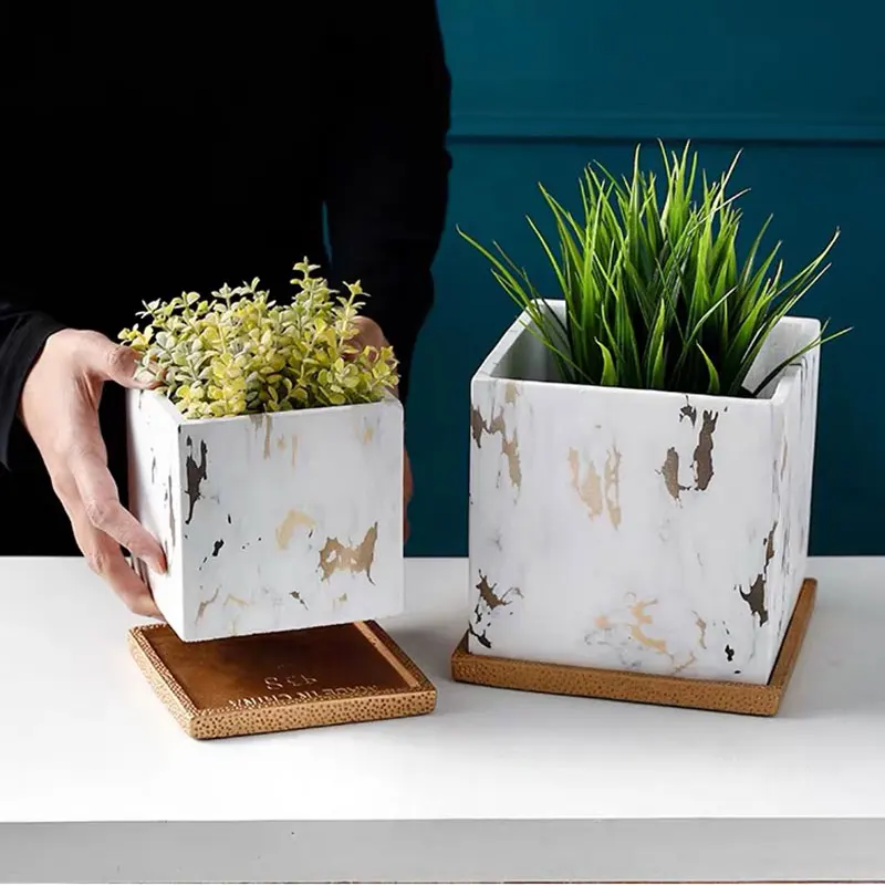 Diy бетона в виде геометрических фигур горшок для растений силиконовая форма 2