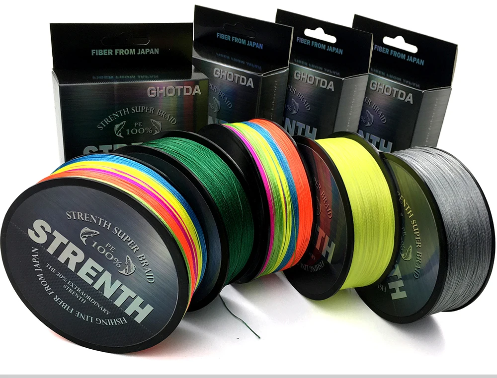 GHOTDA New 100M 4 Strands PE Braided Fishing Line Multifilament Fishing Line