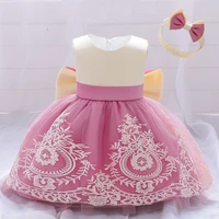 baby girls white baptism dress toddler princess birthday clothes lace bow christening ball gown kids dresses for girls vestidos
