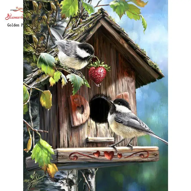 

Full Square Diamond 5D DIY Diamond Painting \"Two birds\" Embroidery Cross Stitch Rhinestone Mosaic Painting Decor