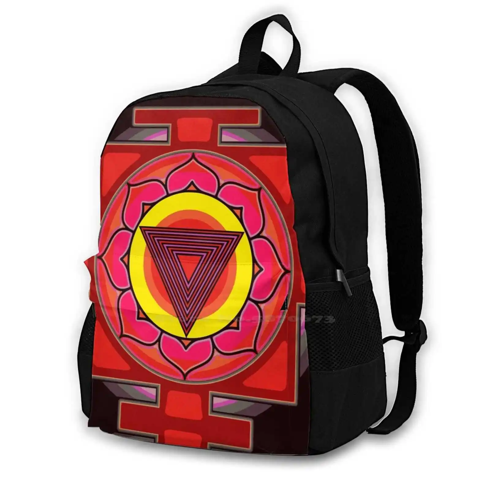 Tripura Bhairavi Yantra 484D Дизайн печати Рюкзак Студенческая сумка Индийские индуистские