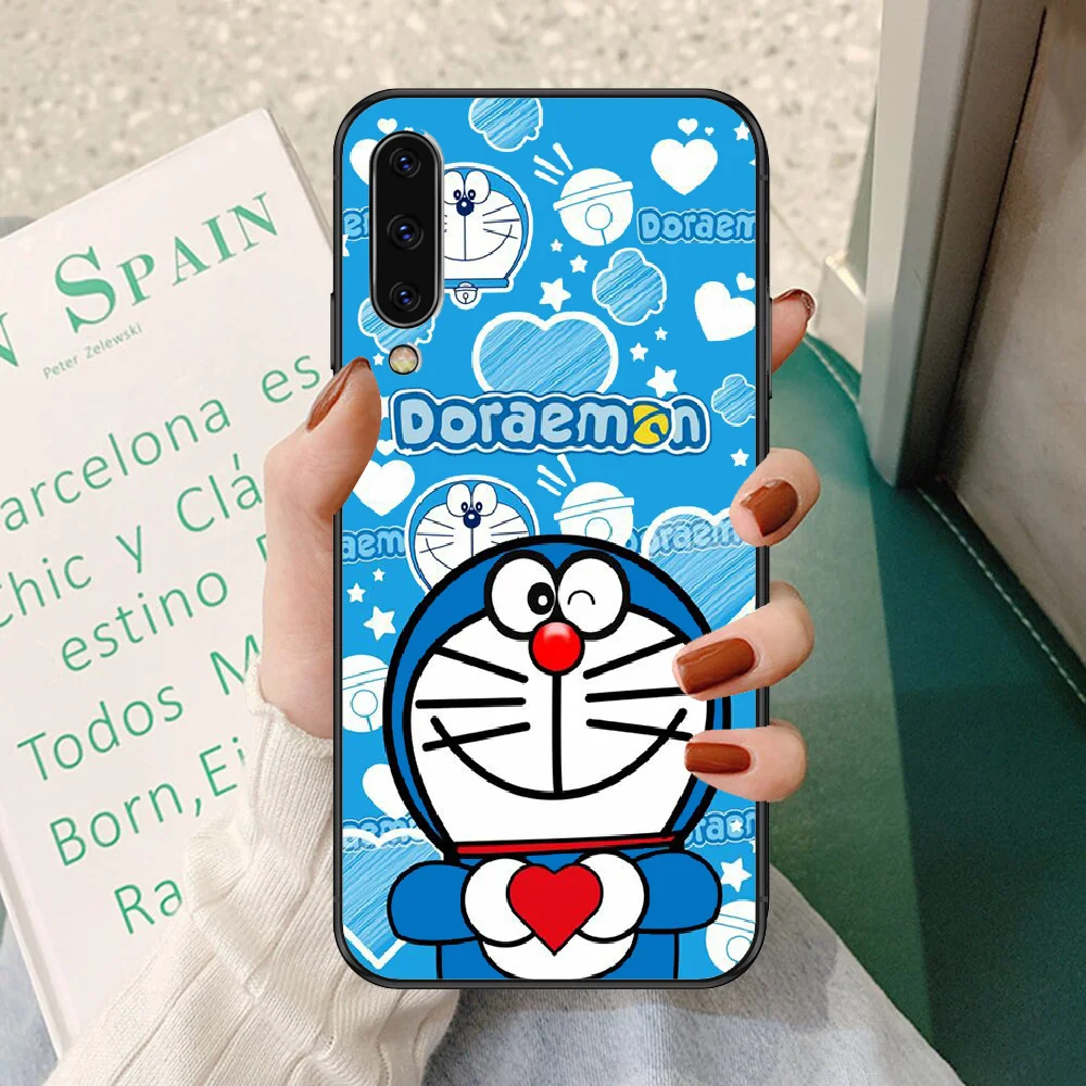 Чехол для телефона с Аниме Doraemon Blue Cat Samsung Galaxy A 3 5 7 8 10 20 21 30 40 50 51 70 71 E S 2016 2018 4G black luxury
