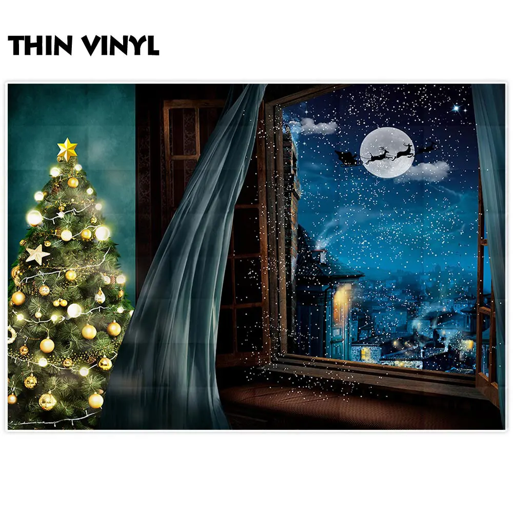 Allenjoy Рождественский фон зимняя Снежинка сосна сказка Санта Клаус новогодний для