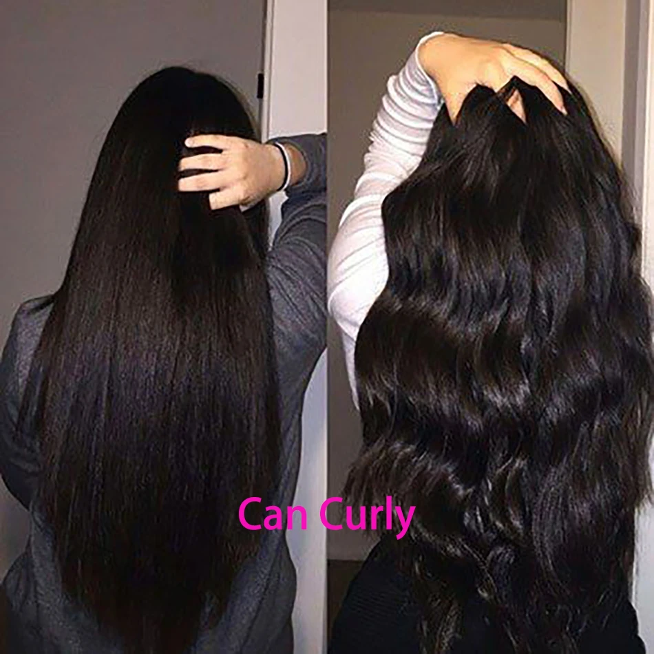 1/3/4 Straight Brazilian Hair Weave Bundles Middle Ratio Remy Extension 30 40 Inch Double Drawn Human Deals | Шиньоны и парики