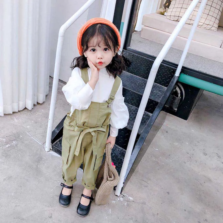 Коллекция 2020 года одежда для малышей рубашка с пышными рукавами и комбинезон