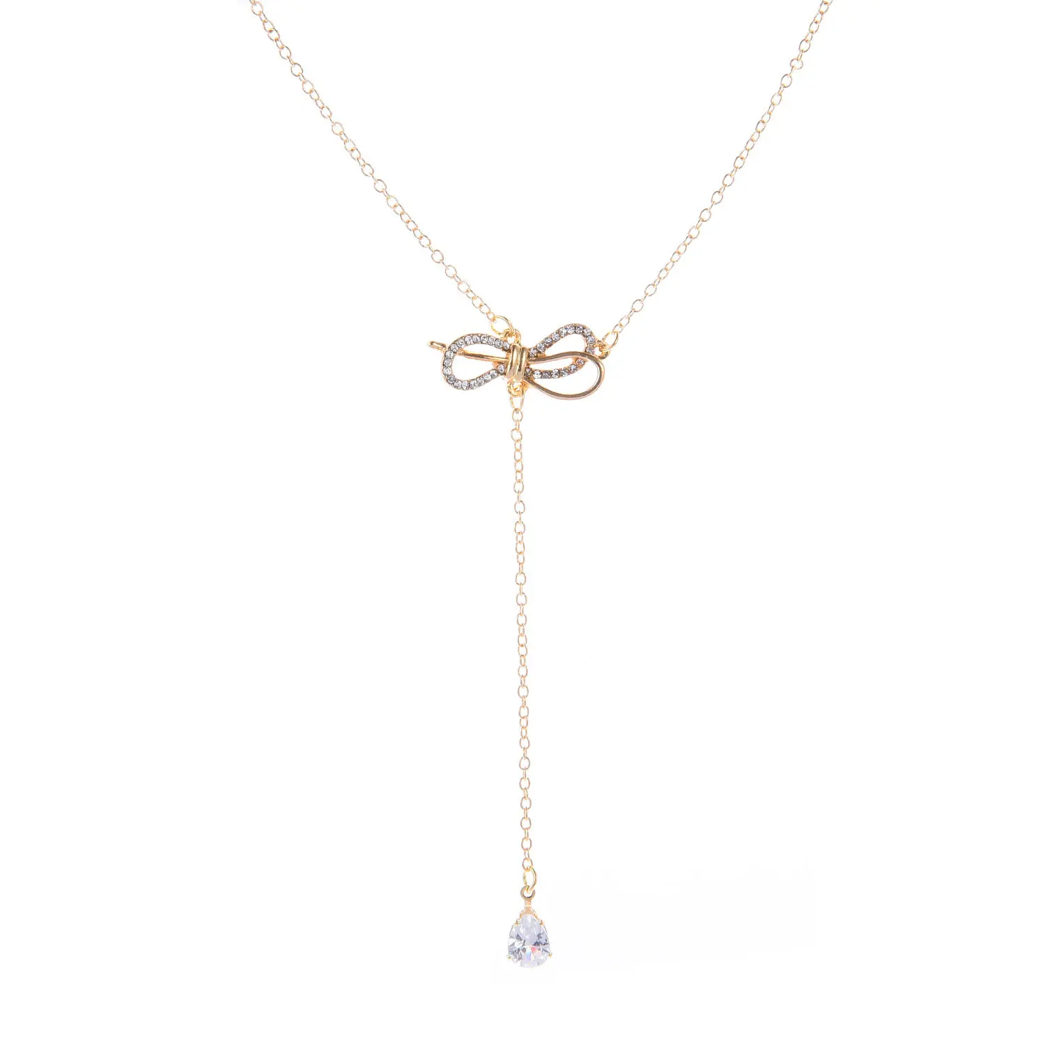 Новое модное ювелирное изделие золотое ожерелье с бантом женское Сетчатое