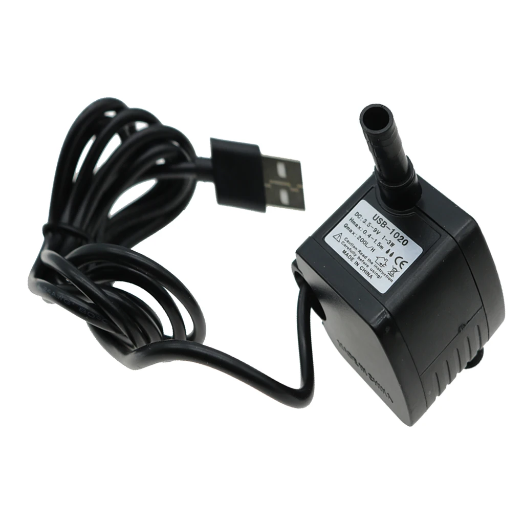 200л/ч 1 5 Вт погружной водяной насос USB для пруда аквариума фонтана Мощный с 9 Футом