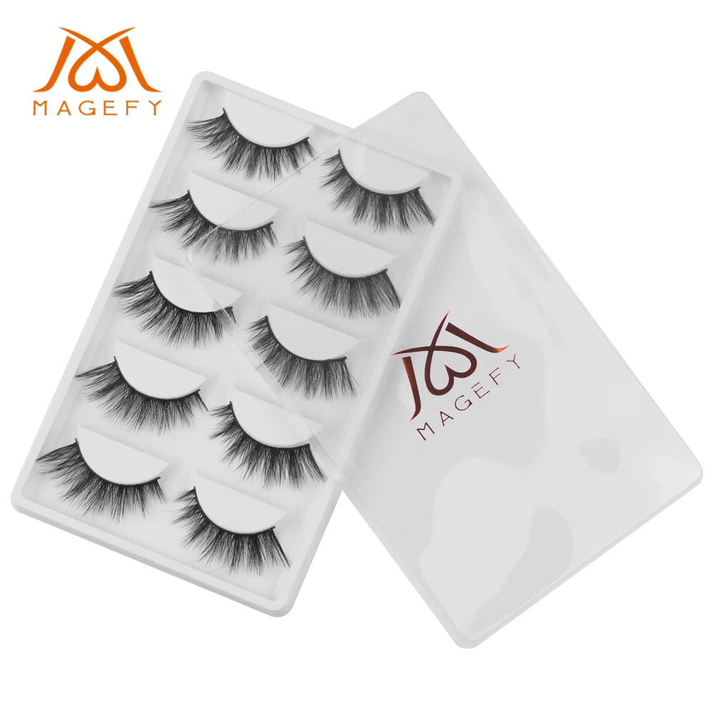 5 пар Накладные ресницы MAGEFY натуральные 3D норковые макияж наращивание ресниц