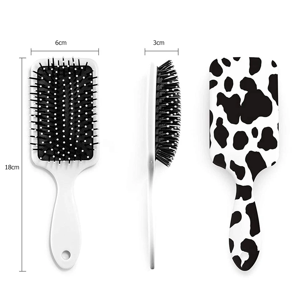 

Cow Pattern Female Airbag Massage Comb Black And White Cow Printing Hair Brush Household Hair Salon Tool Accessories