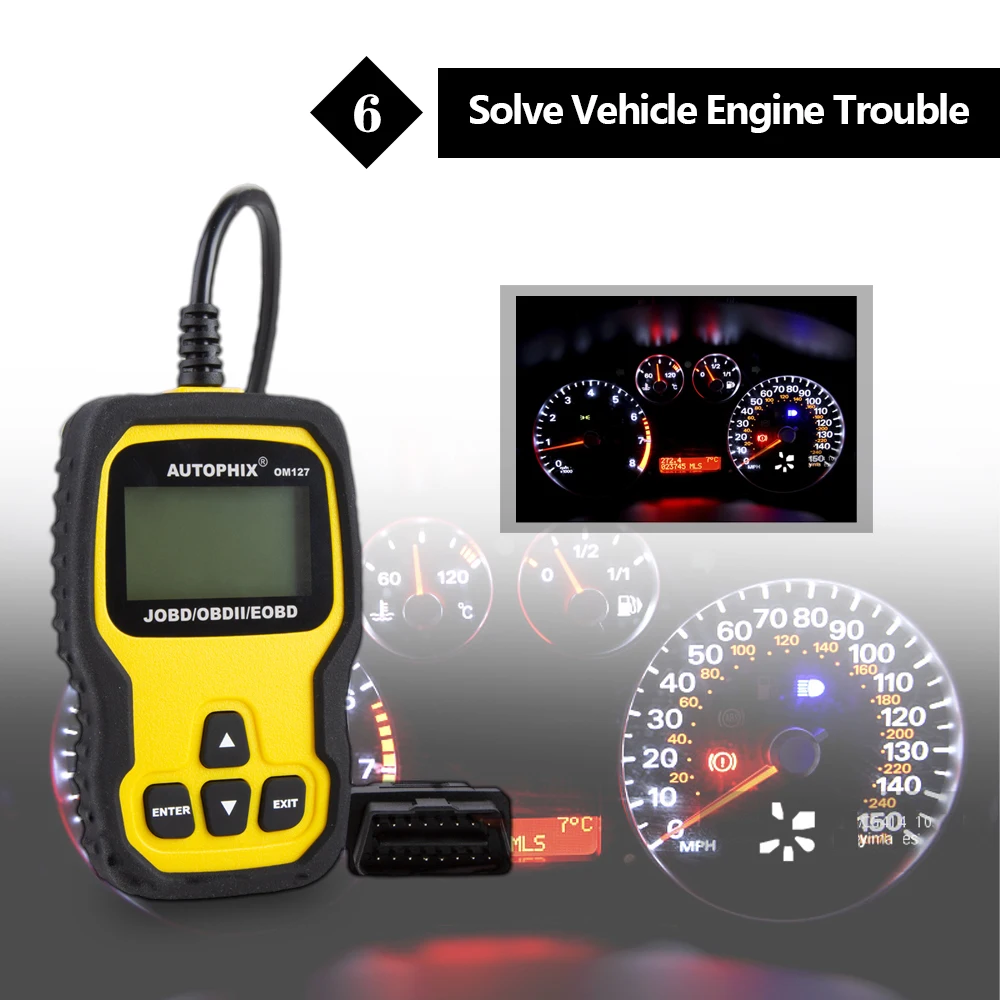 Om127 OBD OBD2 автомобильный диагностический инструмент считыватель кодов ошибок