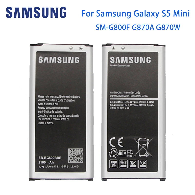 Фото Samsung S5 мини оригинальный аккумулятор телефона EB BG800BBE 2100 мАч для GALAXY S5MINI SM G800F G870a