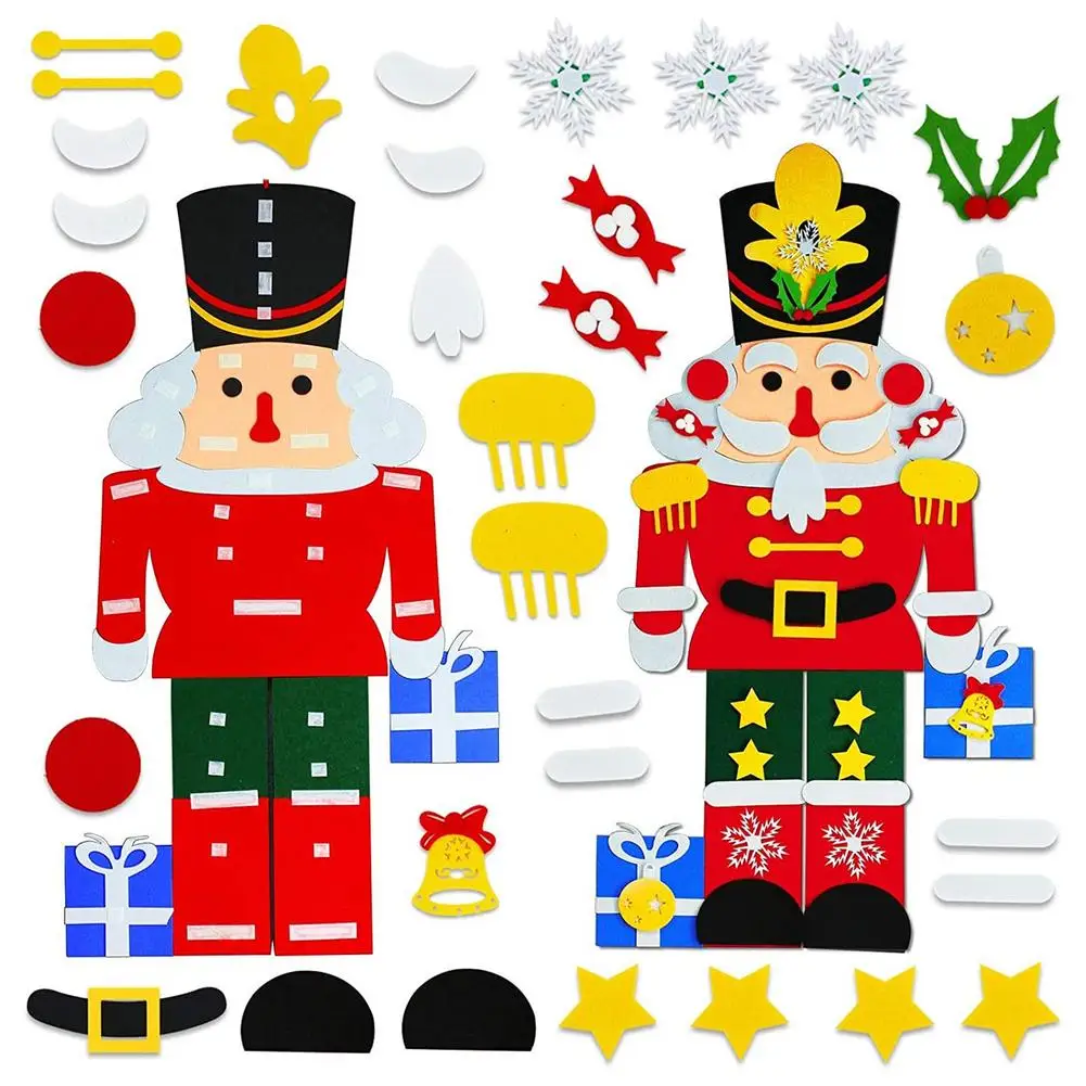 

Nutcrackers Felt Nutcracker Christmas Decorations With 31 DIY Ornaments Christmas Wall Door Decor Felt Christmas Tree For Kids