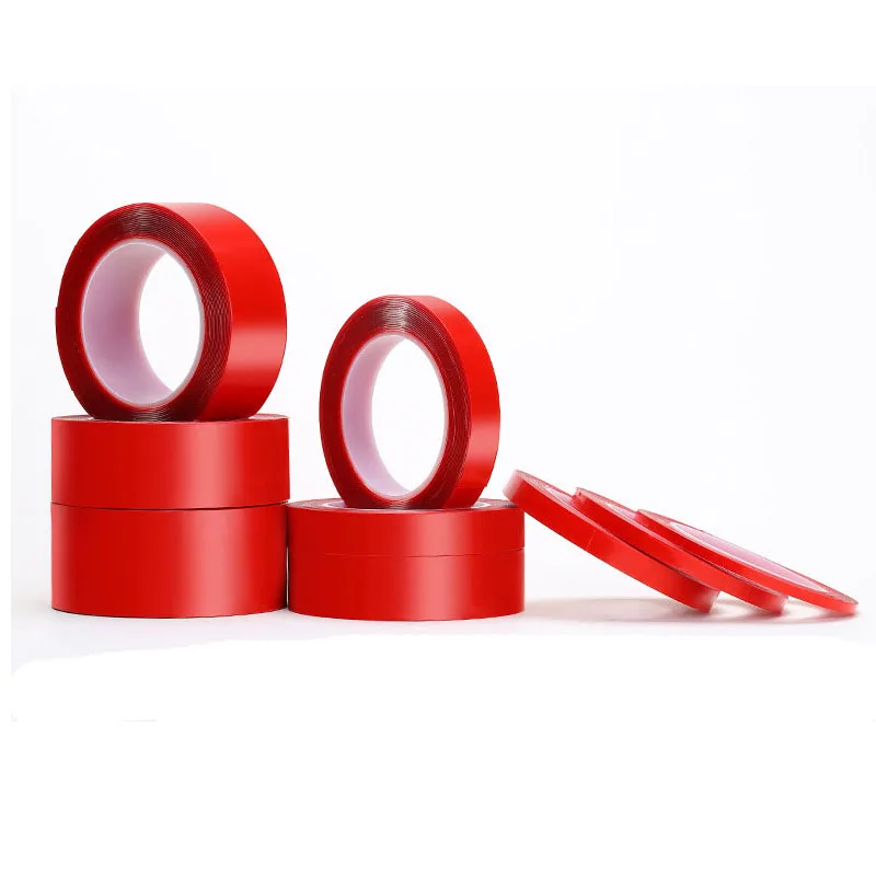 Красный прозрачный силиконовый двухсторонний скотч стикер для автомобиля s