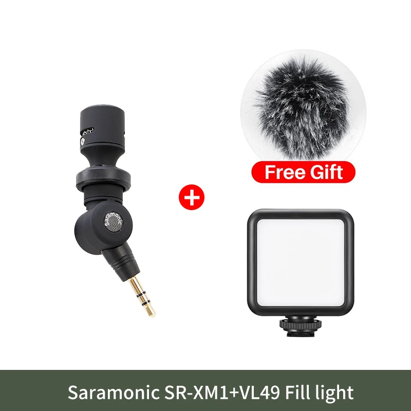 Mic LED Saramonic SR-XM1 беспроводной записывающий Vlog микрофон 3,5 мм разъём Jack(TRS) Plug and Play микрофон для экшн-камеры DSLR sony RX100 VII Camixer - Цвет: Mic LED