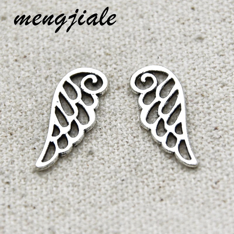 

50pcs Four Color Hollow Angel Wings Charms Alloy Metal Pendants For DIY Women Jewelry Bracelet Accessories Making 23*9mm