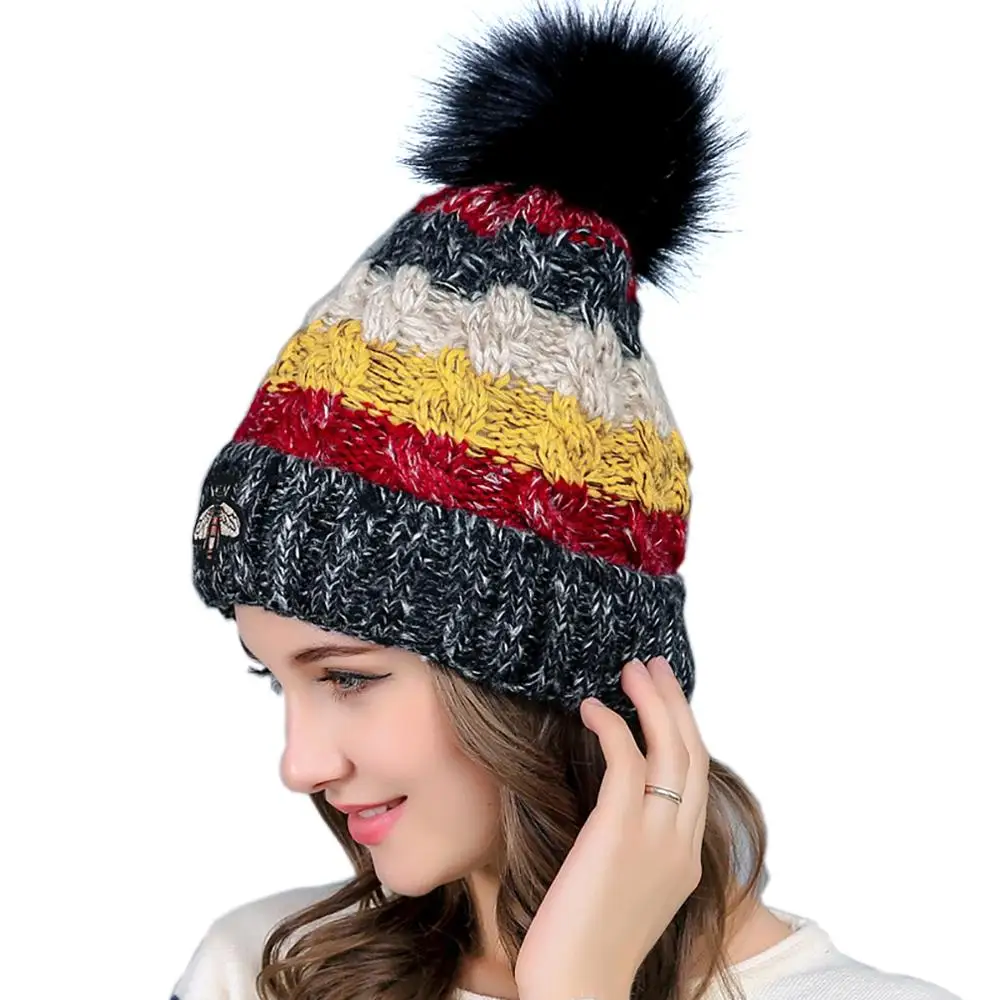 Осенне зимняя женская шапка фанки теплые мягкие зимние толстые вязаные шапки 2020