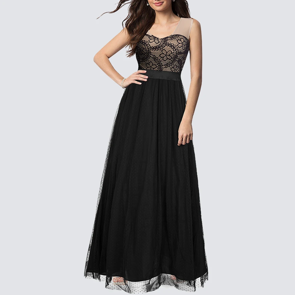 Женское вечернее прямое платье-макси в горошек без рукавов