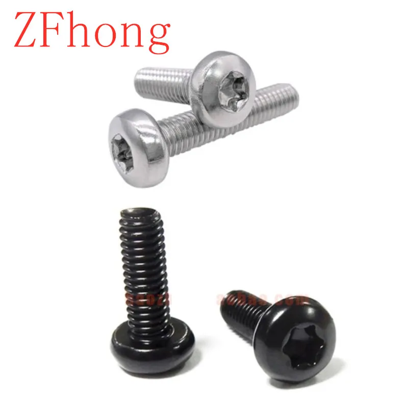 Винты шестилепестковые круглые из нержавеющей стали или черной GB2672 Torx M1.6 M2 M2.5 M3 M4