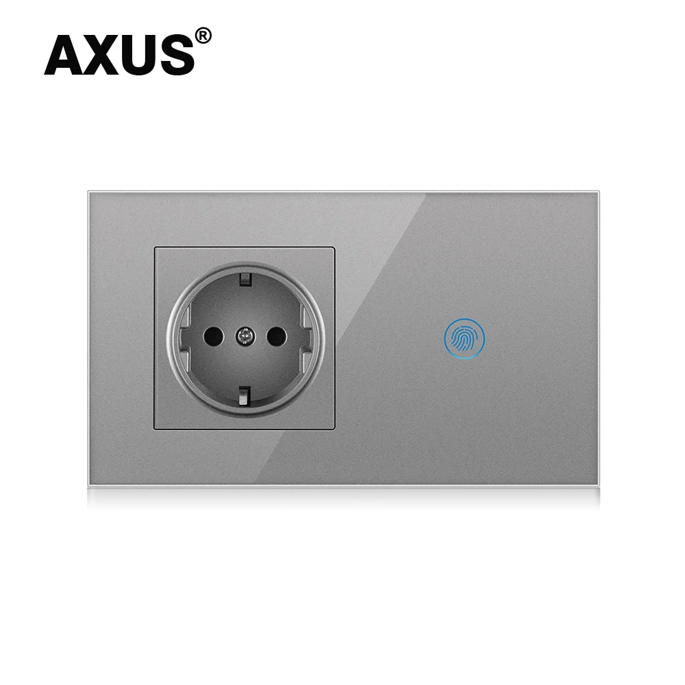 AXUS ЕС настенный сенсорный выключатель с розеткой комбинированная панель из