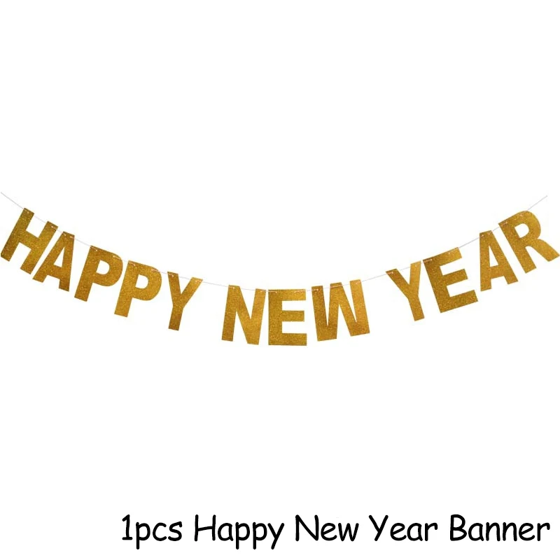 1set Banner Фоторамка с новогодним декором воздушные шары из фольги новогодние Вечерние Декорации шариковые шары с цифрами - Цвет: 1set Banner