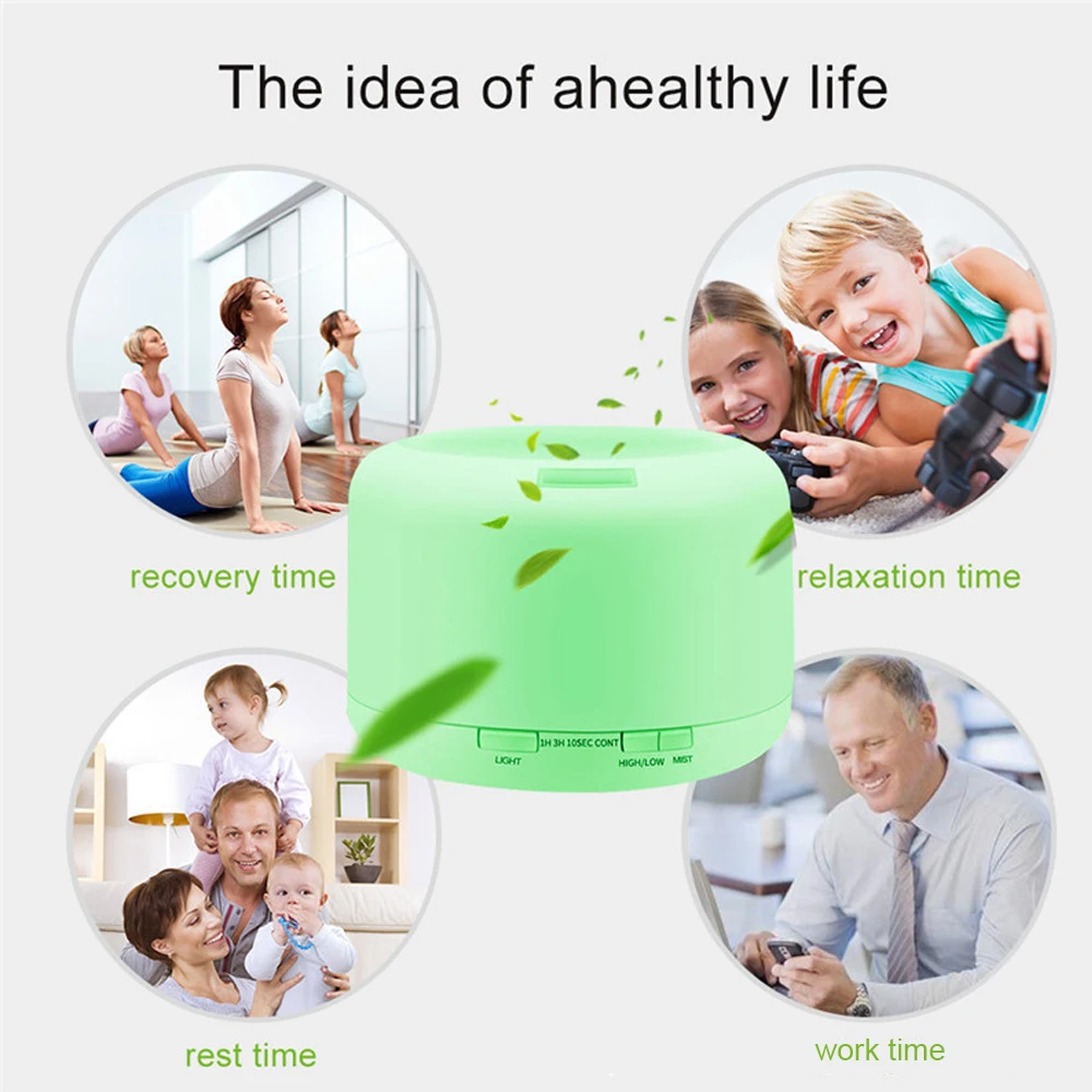 Светодиодный светильник увлажнитель Эфирное масло Арома-диффузор 500 мл