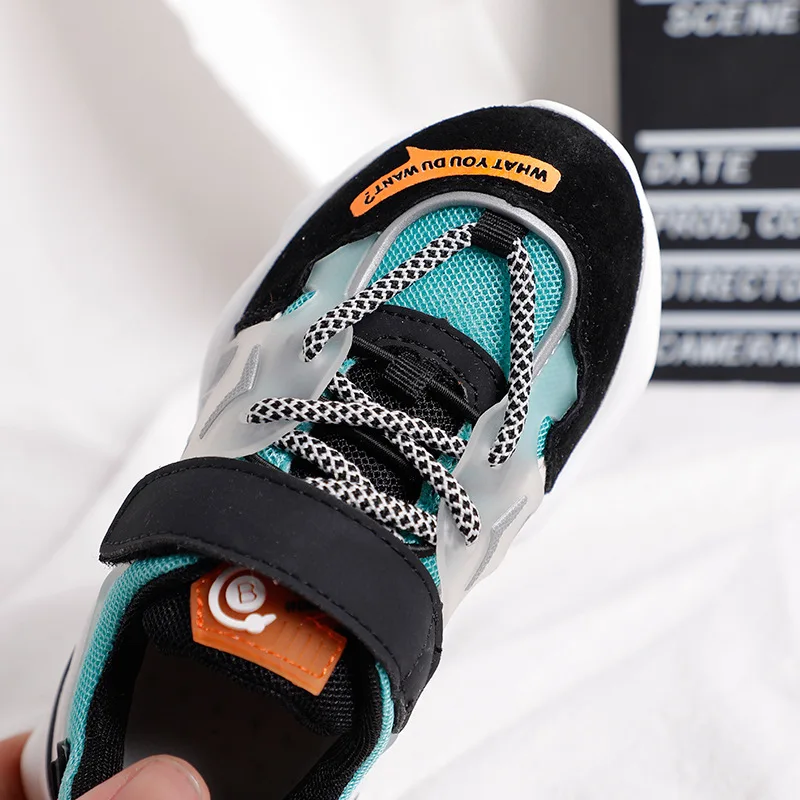 Spring Kids Sport Sneakers Children Chunky Baby Girls Green Genuine Leather Shoes Boys Brand Casual Trainers | Детская одежда и