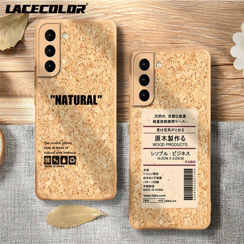 

Original Wooden Soft Case For Samsung Galaxy S22 S20 S21 S10 Plus Note 20 Ultra A72 A52 A32 A20S Cork Cooling Breathable Cover
