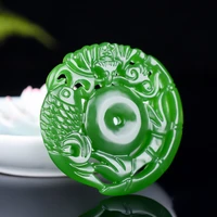 natural green hand carved hollow rain jade pendant jewelry necklace over the years more than pendant