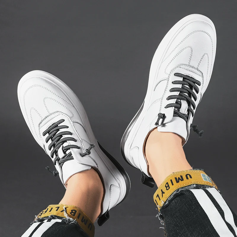 Модные кроссовки Мужская повседневная обувь Летняя из натуральной коровьей кожи