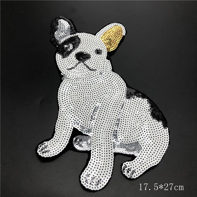 puppy-3 Новые милые нашивки для щенков, собак, бульдогов, животных, блестки, железные нашивки с героями мультфильмов, аксессуары для шитья, украшения для одежды, значок - Цвет: puppy-3