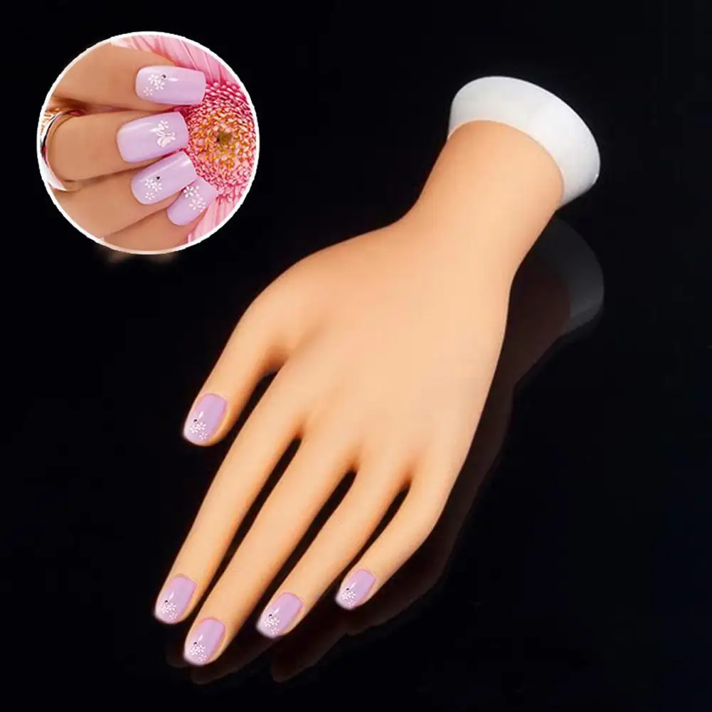 

Bendable Table Mount Soft Manicure Practice Model Nail Art Training Faux Hand