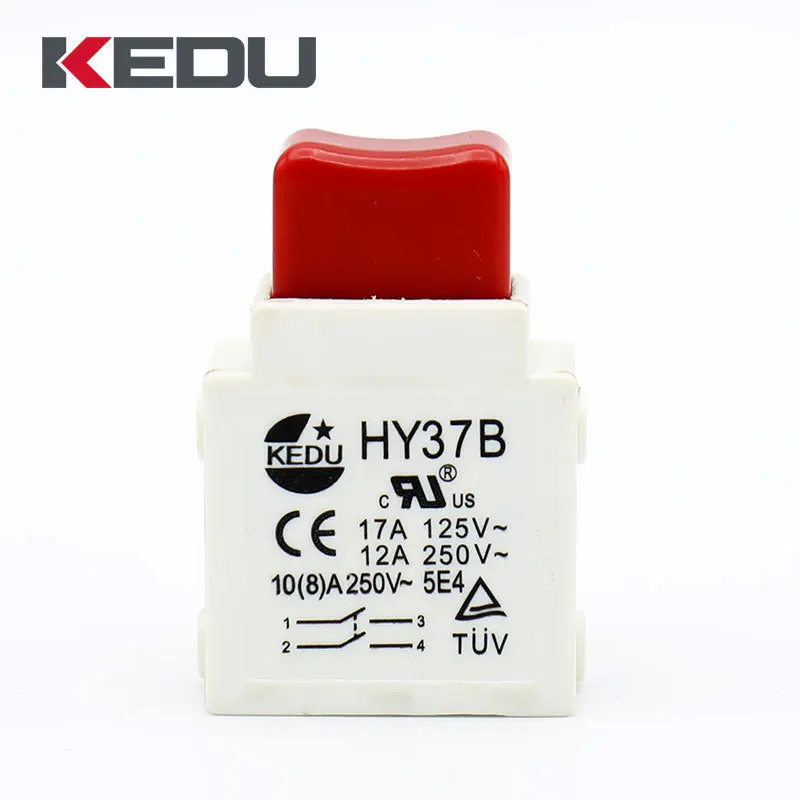 2Pcs KEDU HY37 HY37B 125/ 250V 17/12A Lock OFF Button Dustproof Trigger Switch for Hand-Held Electric Tools Mower Garden | Обустройство