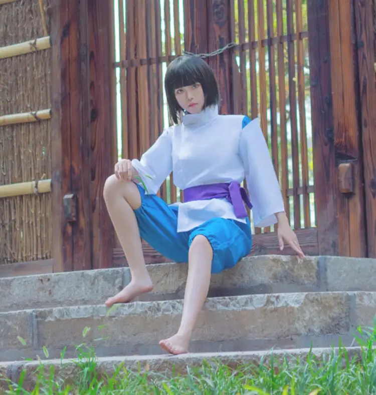 Anime Movie Spirited Away No Face Man Cosplay Costume Full Set Halloween party cosplay chihiro &amp haku gift outfit suit |